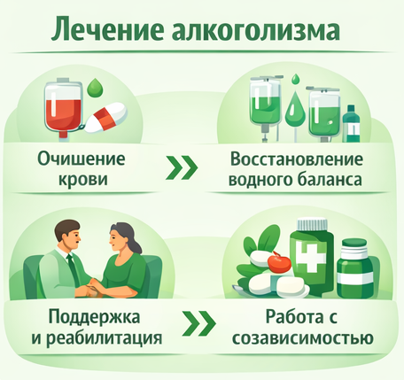 лечение алкоголизма в Петухово этапы